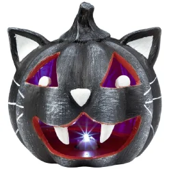 Citrouille tête de chat led couleur changeante décoration Halloween