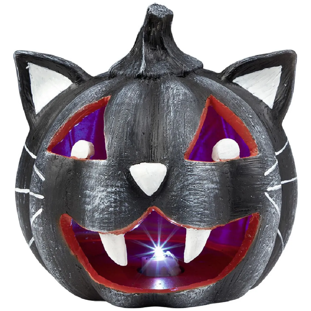 Citrouille tête de chat led couleur changeante décoration Halloween