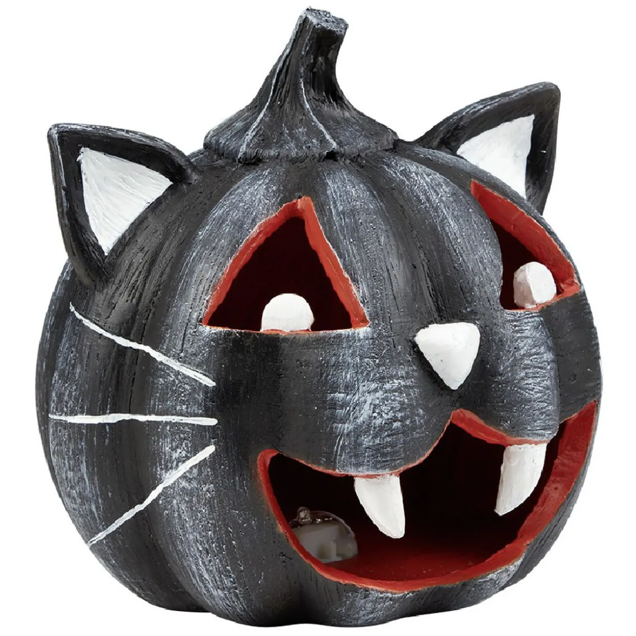 Citrouille tête de chat led couleur changeante décoration Halloween