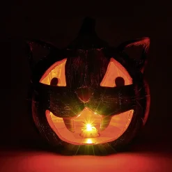 Citrouille tête de chat led couleur changeante décoration Halloween
