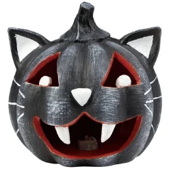 Citrouille tête de chat led couleur changeante décoration Halloween