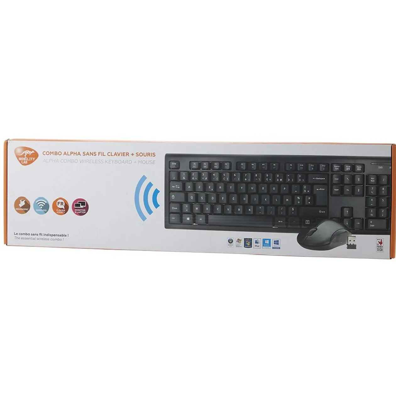 Clavier et souris sans fil Bluetooth noir
