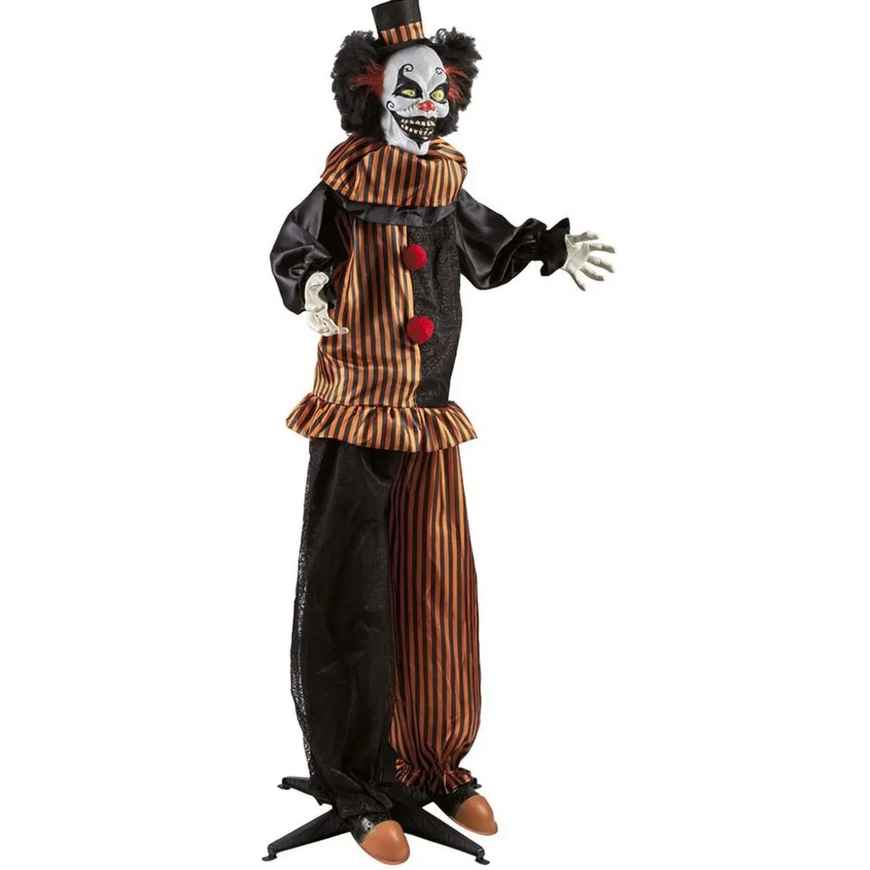 Clown animé Halloween lumineux et sonore H170 cm