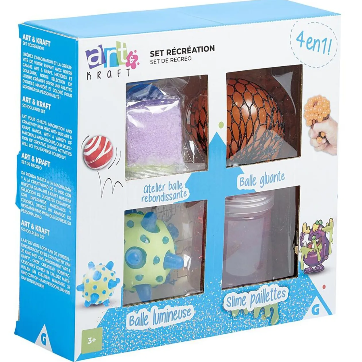 Coffret 4 en 1 balle et slime