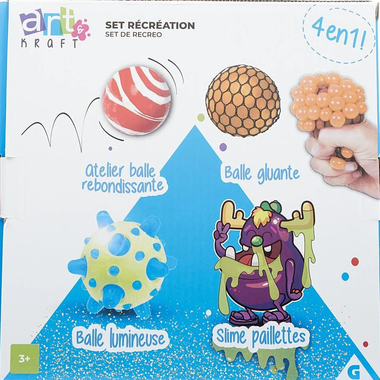 Coffret 4 en 1 balle et slime