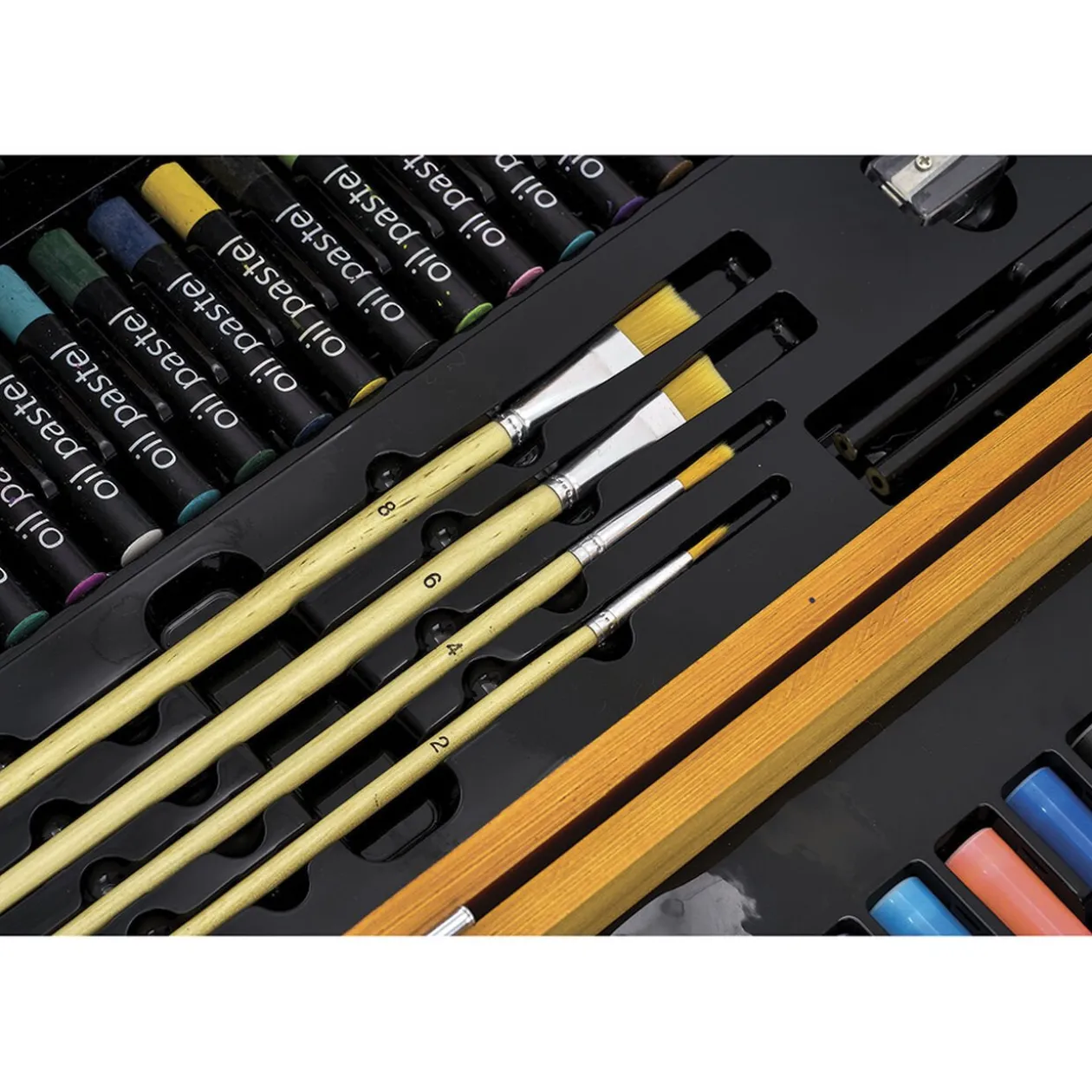 Coffret artiste en bois dessin et peinture 174 pièces