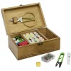 Coffret de couture en bois avec accessoires 21x13xH9cm