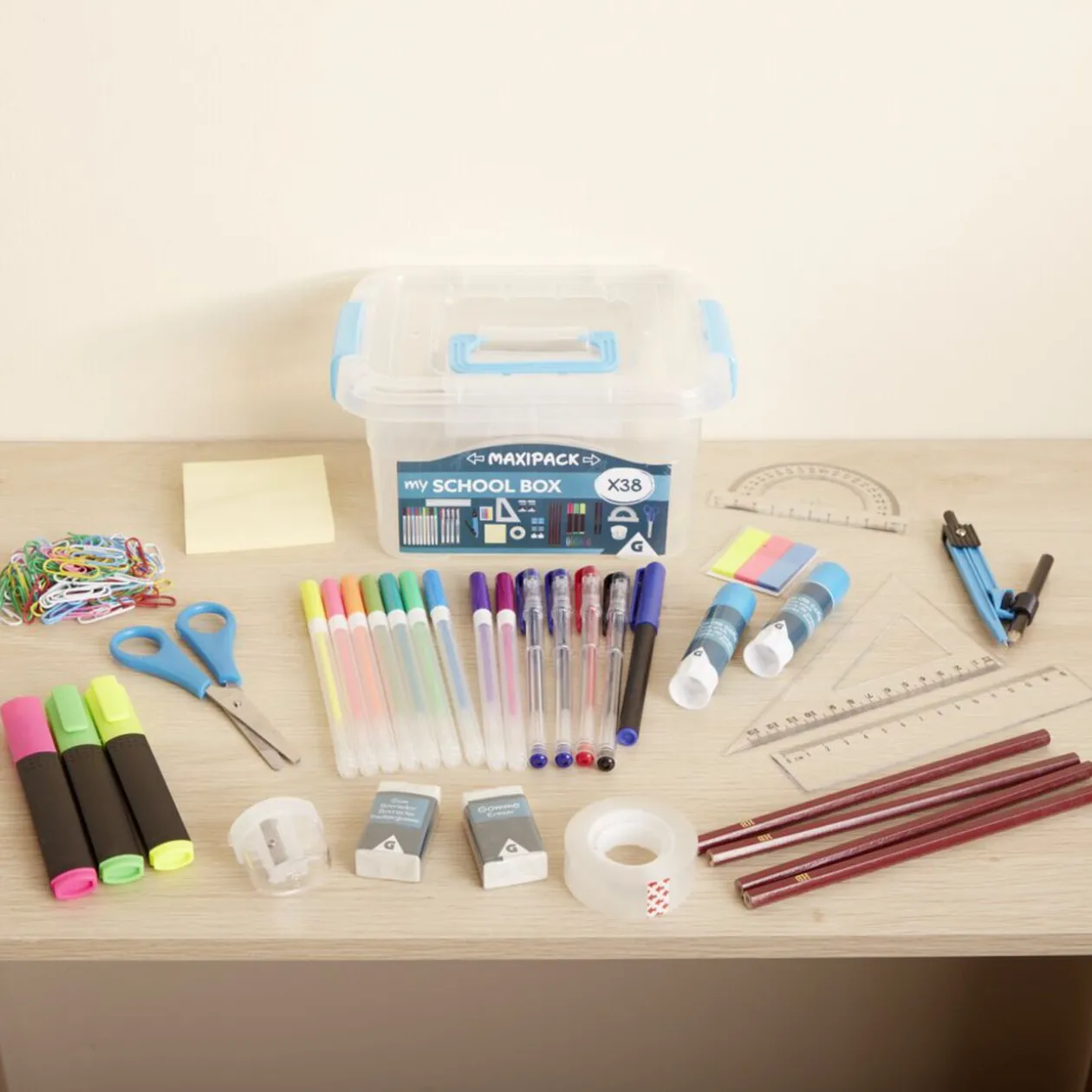 Coffret essentiels d'école 38 pièces