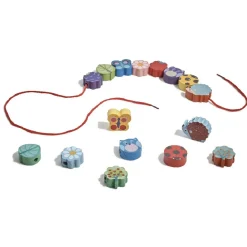 Coffret grosses perles d'éveil en bois animaux et forêt