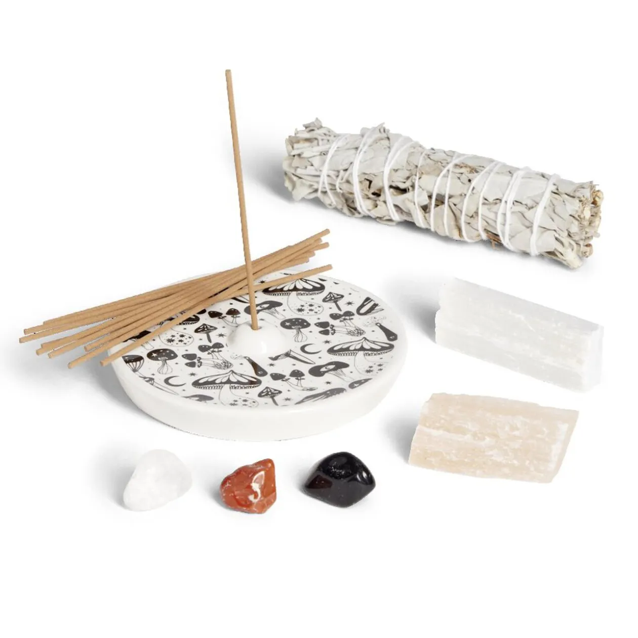 Coffret méditation kit encens/sauge/sélénite