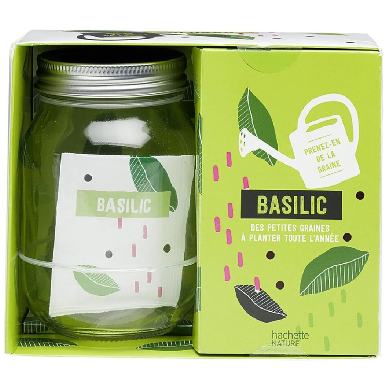 Coffret Prenez-en de la graine Basilic avec graine, bocal et livret
