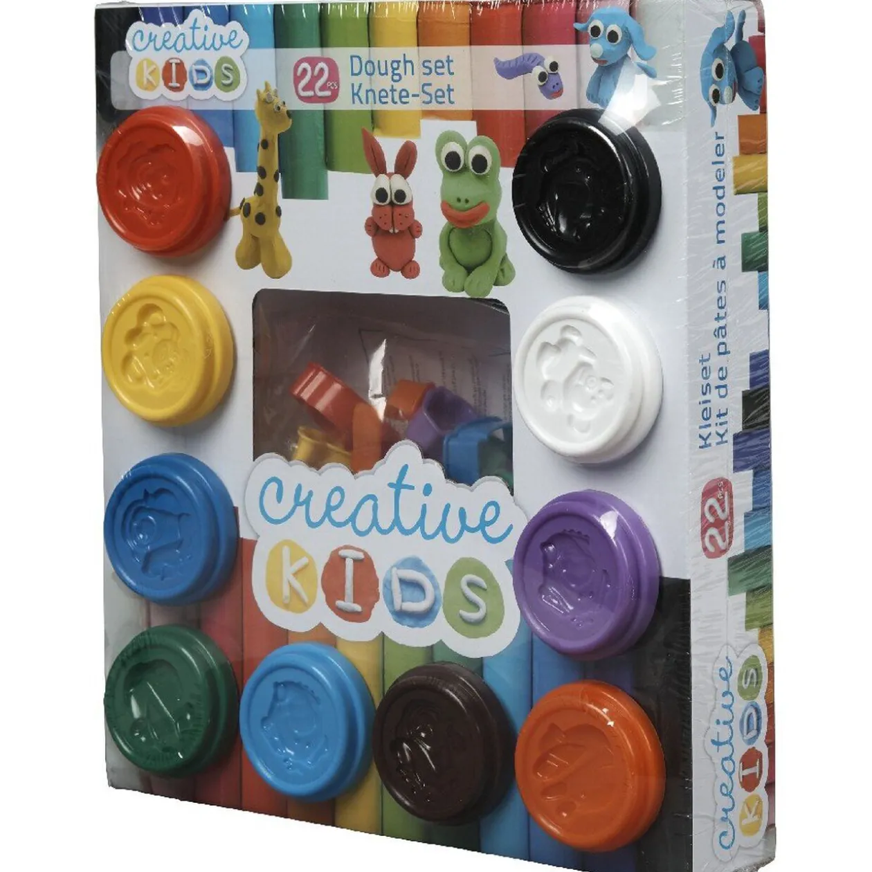 Coffret pâte à modeler avec 12 moules multicolores
