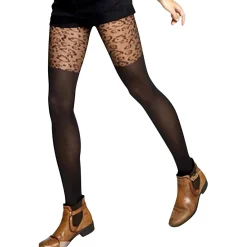 Collant femme léopard noir S/M/L