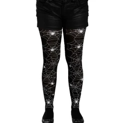 Collant opaque toile d'araignée déguisement Halloween femme