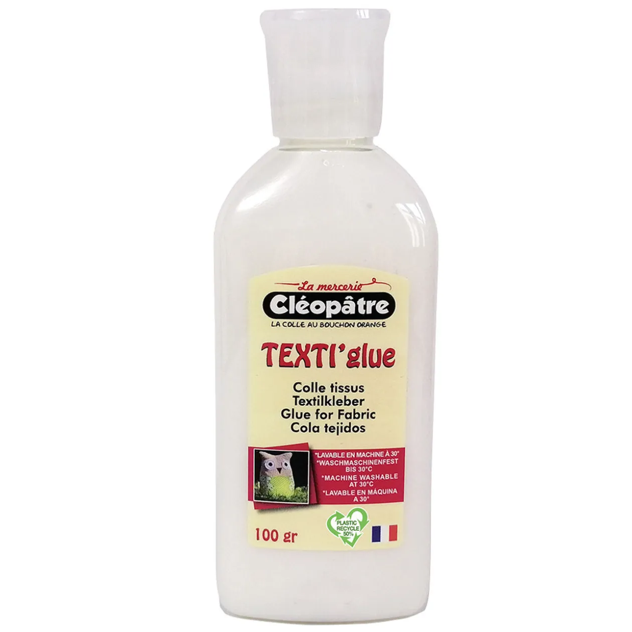 Colle blanche pour tissu Cléopâtre Texti'glue 100g
