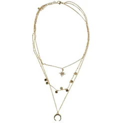 Collier 2 rangs avec feuille palmier et perle