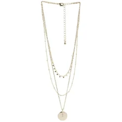 Collier 3 rangs doré avec pendentif