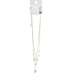 Collier 3 rangs lunaire avec pampilles et médaillon soleil lune