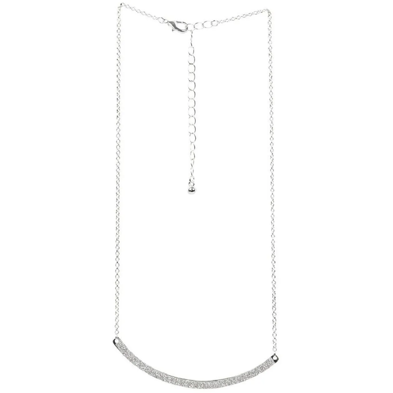 Collier chaîne avec décor argenté pailleté