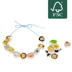 Collier de perles à lacer en bois