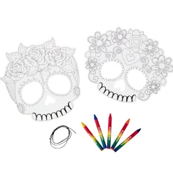 Coloriage 2 masques Calavera fleur Jour des morts Halloween