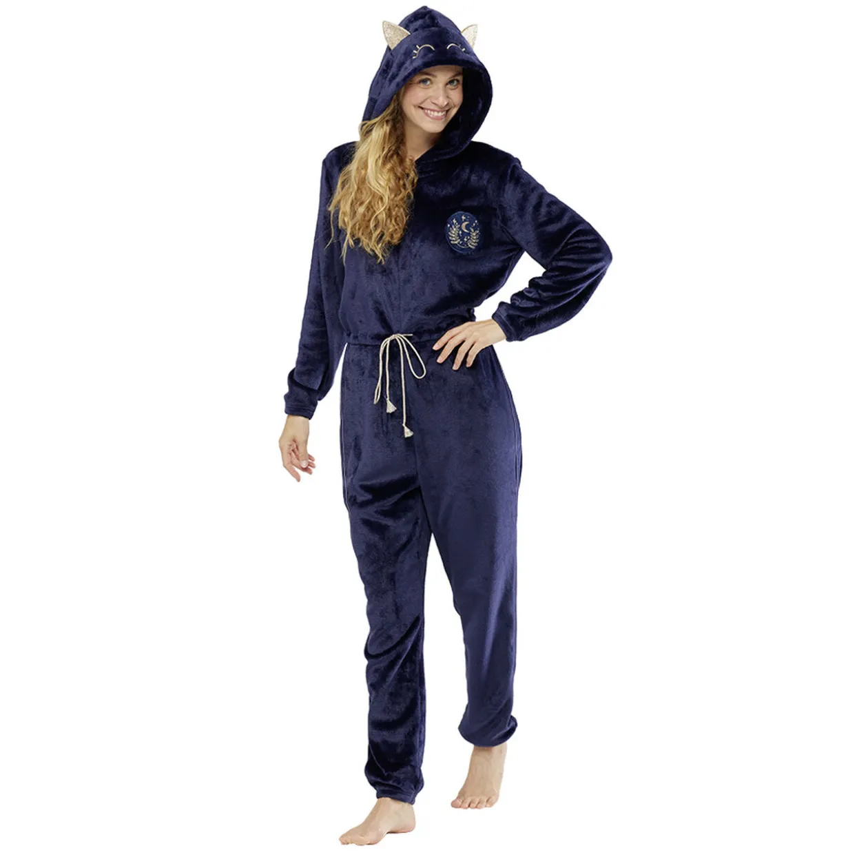 Combinaison pyjama Chat bleu et doré Taille M