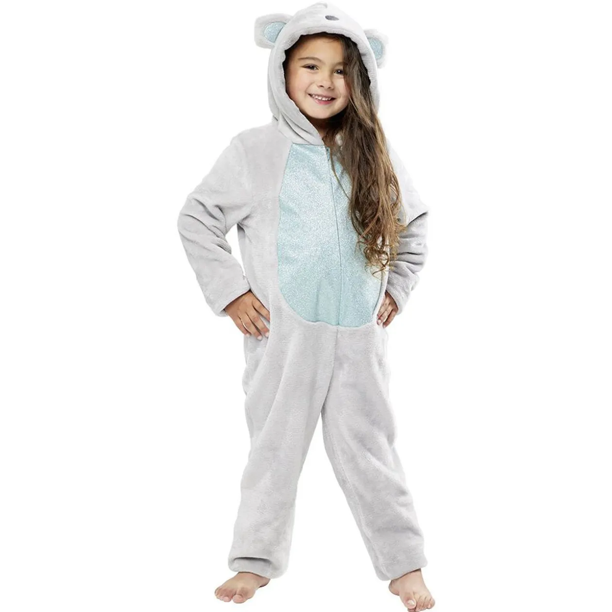 Combinaison pyjama Koala gris et bleu pailleté 6/8ans