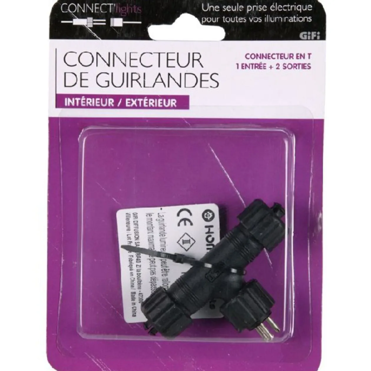 Connecteur de guirlande en T Connect Lights