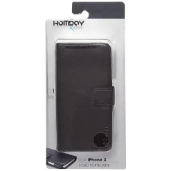 Coque folio simili cuir pour IPhone X