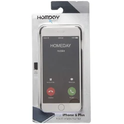 Coque folio transparente et noire pour Iphone 6+