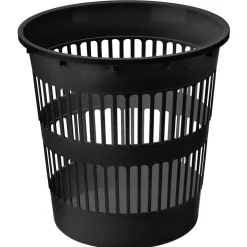 Corbeille à papier ajourée noire 12L