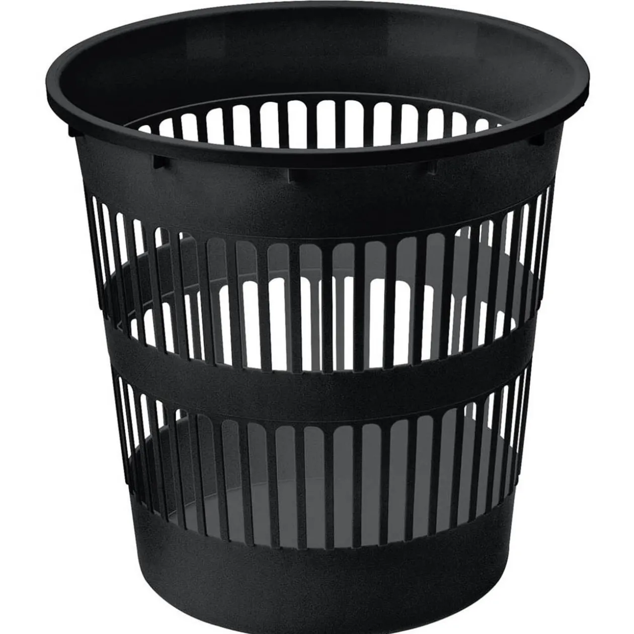 Corbeille à papier ajourée noire 12L