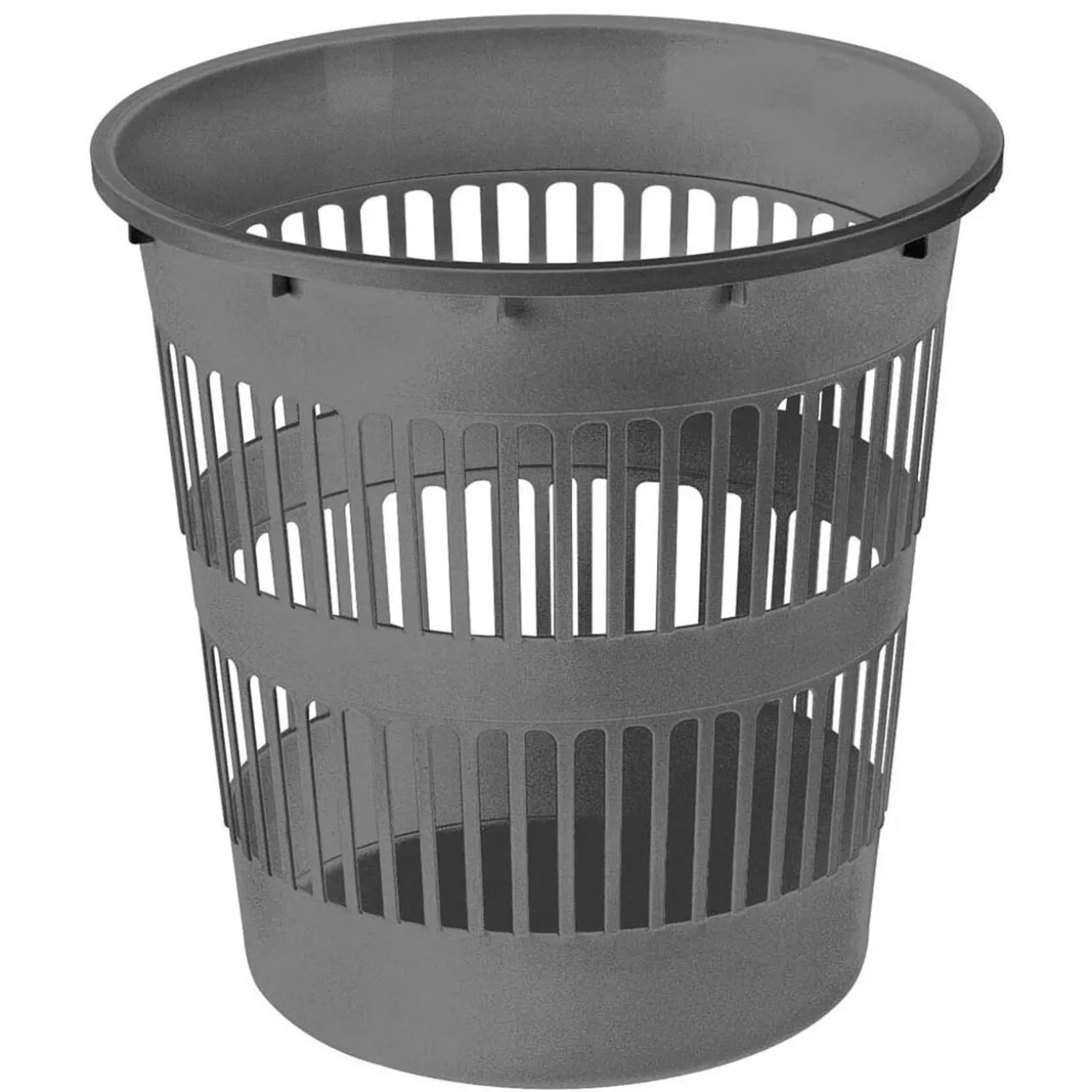 Corbeille à papier ajourée gris graphite 12L