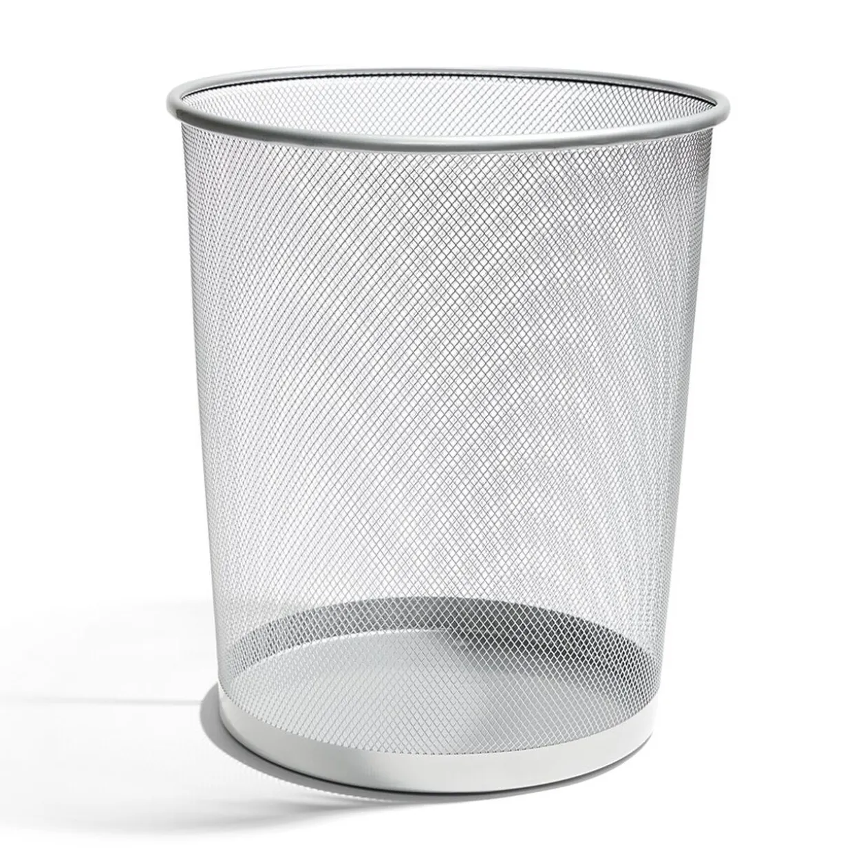 Corbeille à papier métal mesh gris Ø29,5xH25,5cm