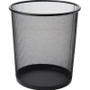 Corbeille à papier métal noir - L25 x l28 x H25 cm