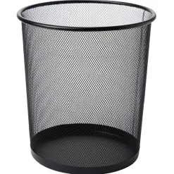 Corbeille à papier métal noir - L25 x l28 x H25 cm