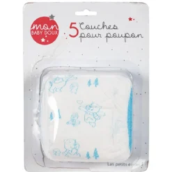 Couche poupon x5 en plastique blanc