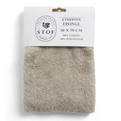 Coupon tissu coton éponge 50x70cm beige