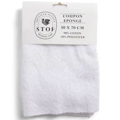 Coupon tissu coton éponge 50x70cm blanc