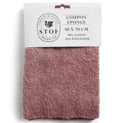 Coupon tissu coton éponge 50x70cm rose