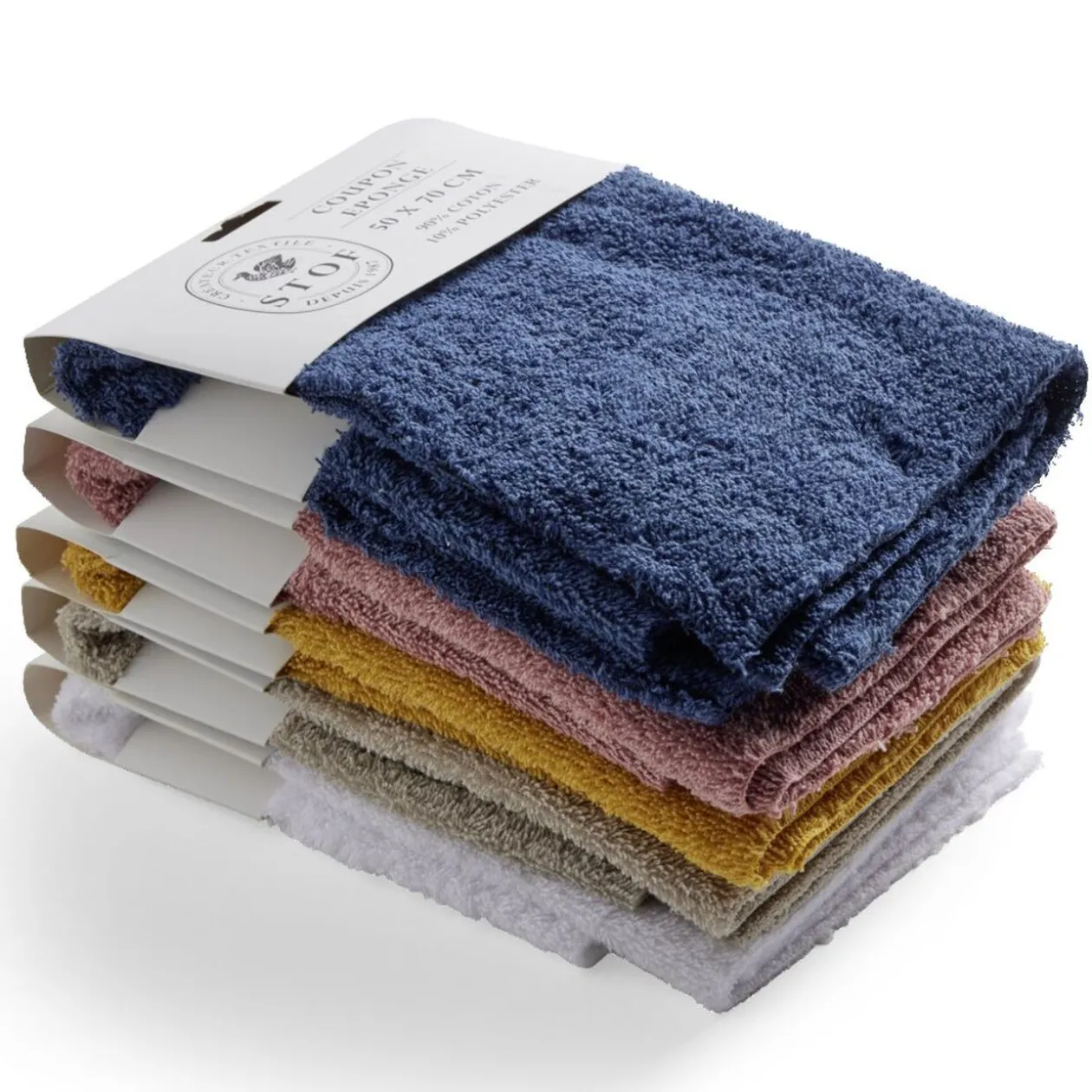 Coupon tissu coton éponge 50x70cm jaune moutarde