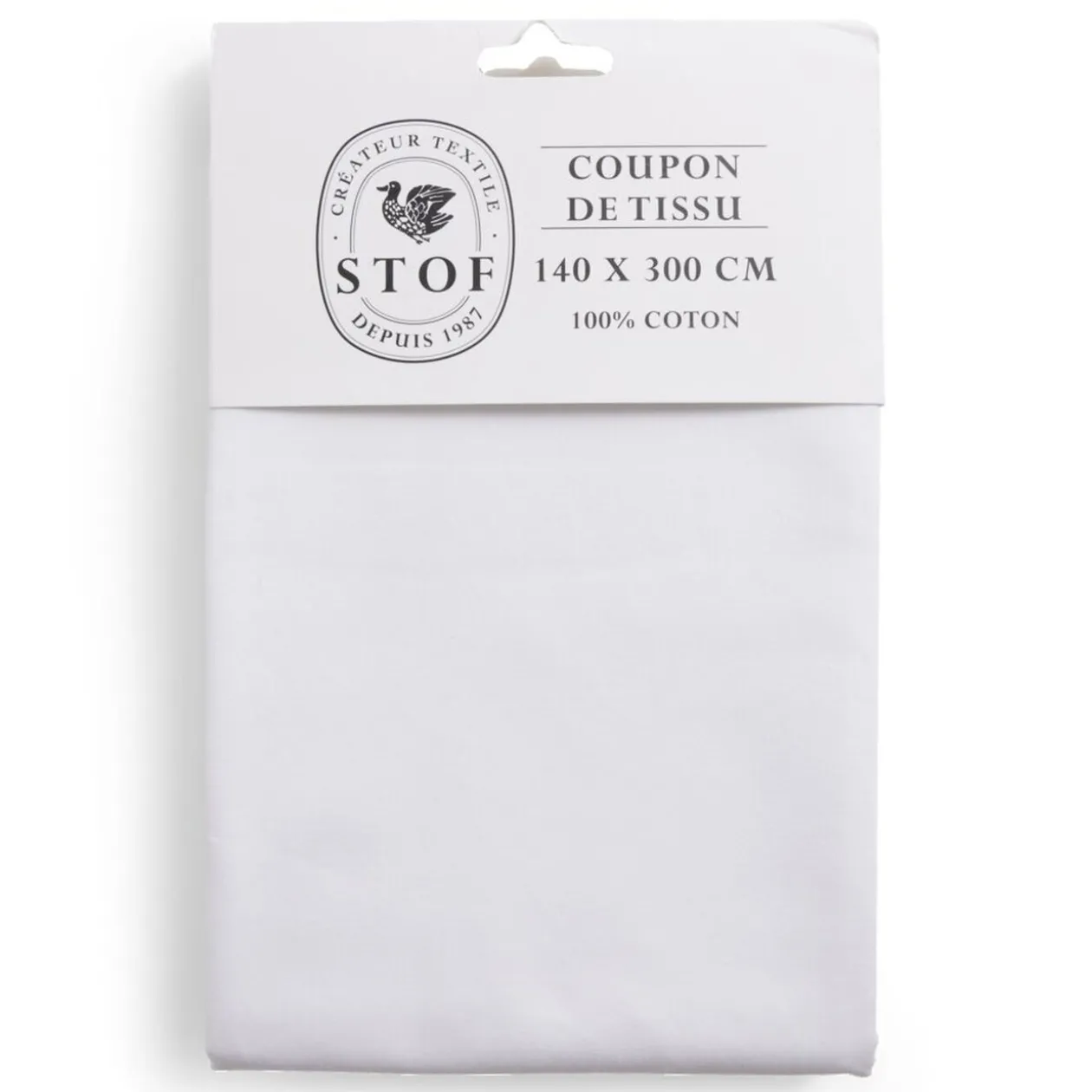 Coupon tissu coton 140x300cm blanc