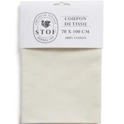 Coupon tissu coton 70x100cm blanc écru
