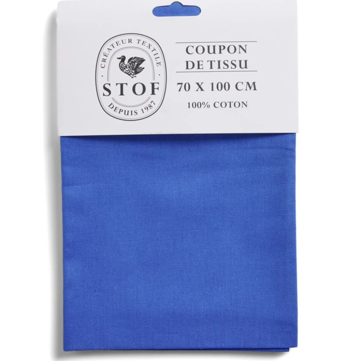 Coupon tissu coton 70x100cm bleu