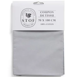 Coupon tissu coton 70x100cm gris perle