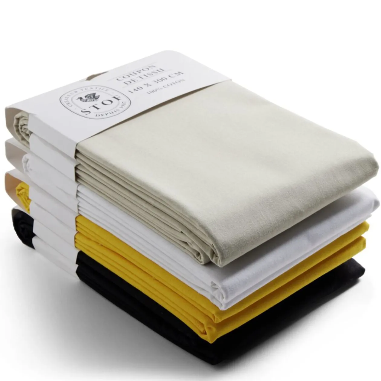 Coupon tissu coton 140x300cm jaune