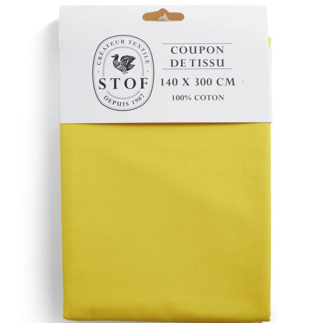 Coupon tissu coton 140x300cm jaune