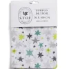 Coupon tissu imprimé Adara 70x100cm coton blanc et vert