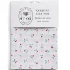 Coupon tissu imprimé Blossom 70x100cm coton blanc et rouge