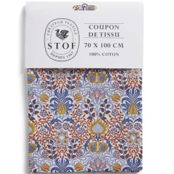 Coupon tissu imprimé Yvette 70x100cm coton rouge